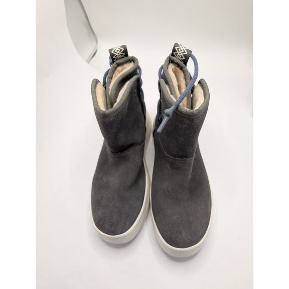 UGG Plush Women's Gray Size 8 Suede Wool Lining Lace-up boots - Picture 4 of 5